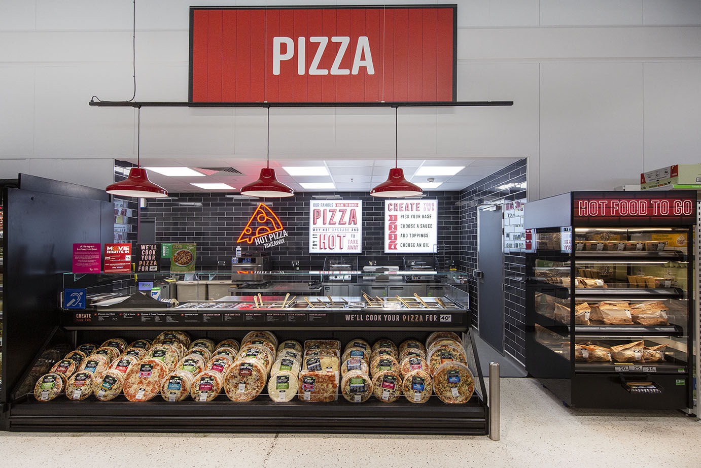 Pizza signage in Asda