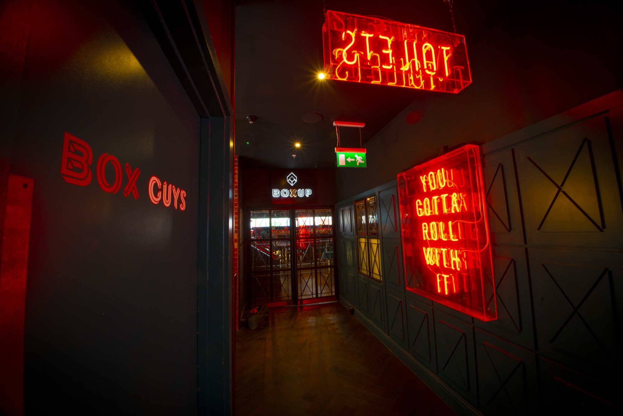 Box red neon signs