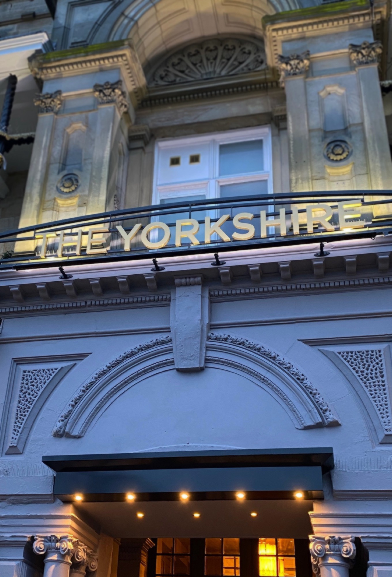 The Yorkshire restaurant gold sign in Harrogate