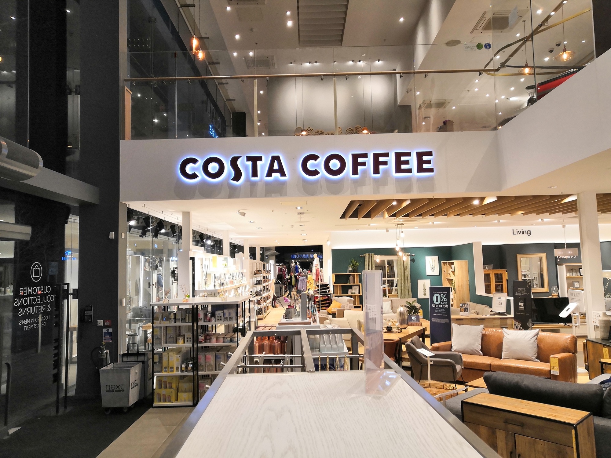 Costa coffee halo signage