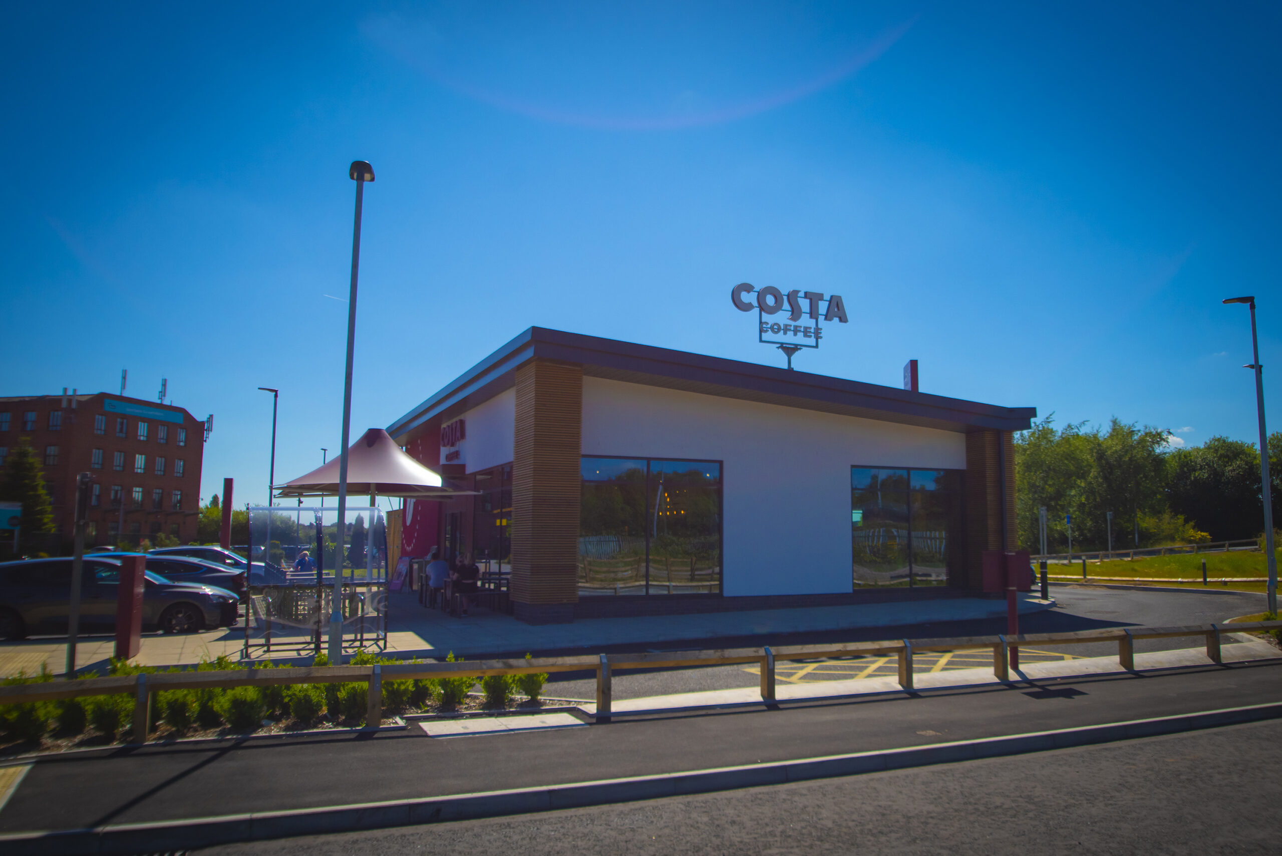 Costa Coffee signage at the front