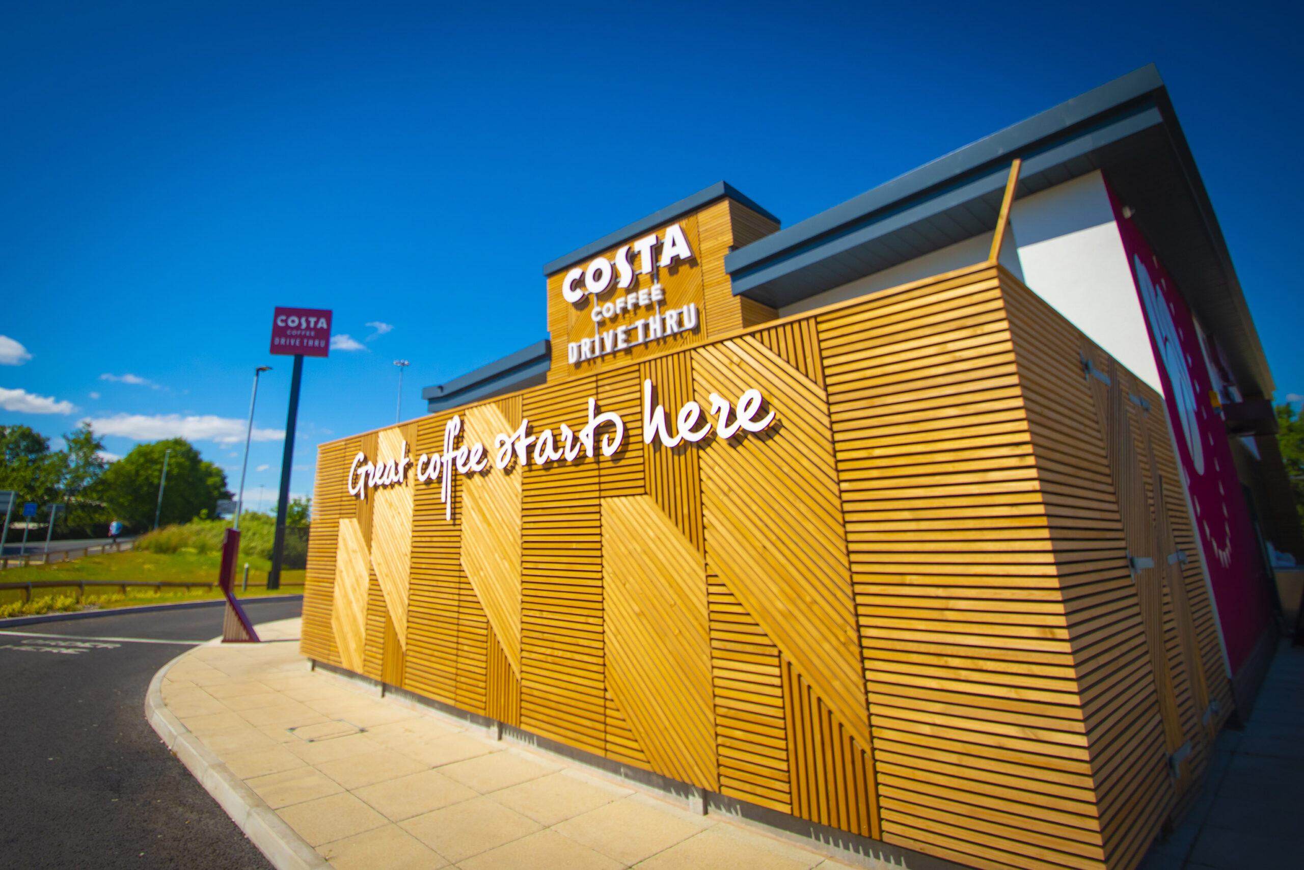Costa Coffee drive thru signage