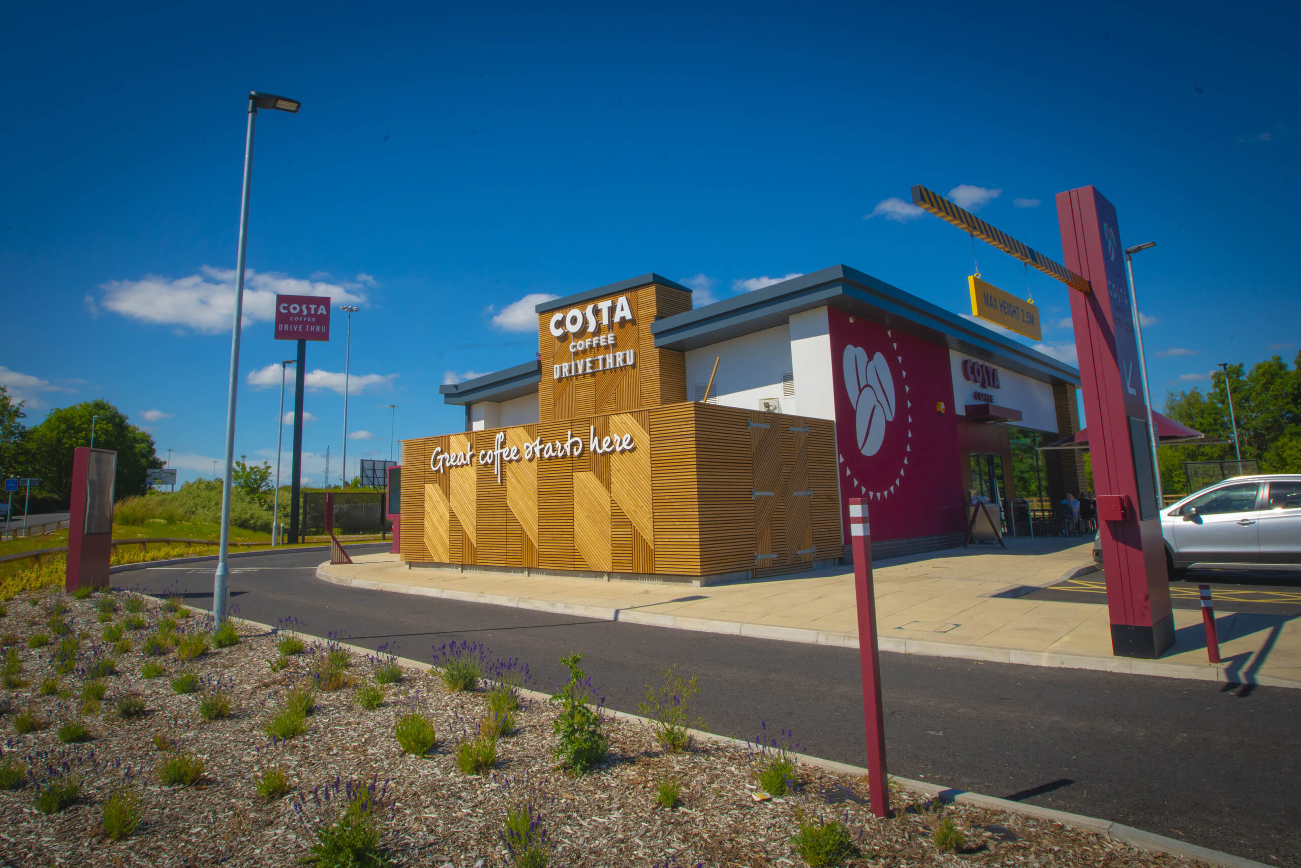 Costa Coffee drive thru signage