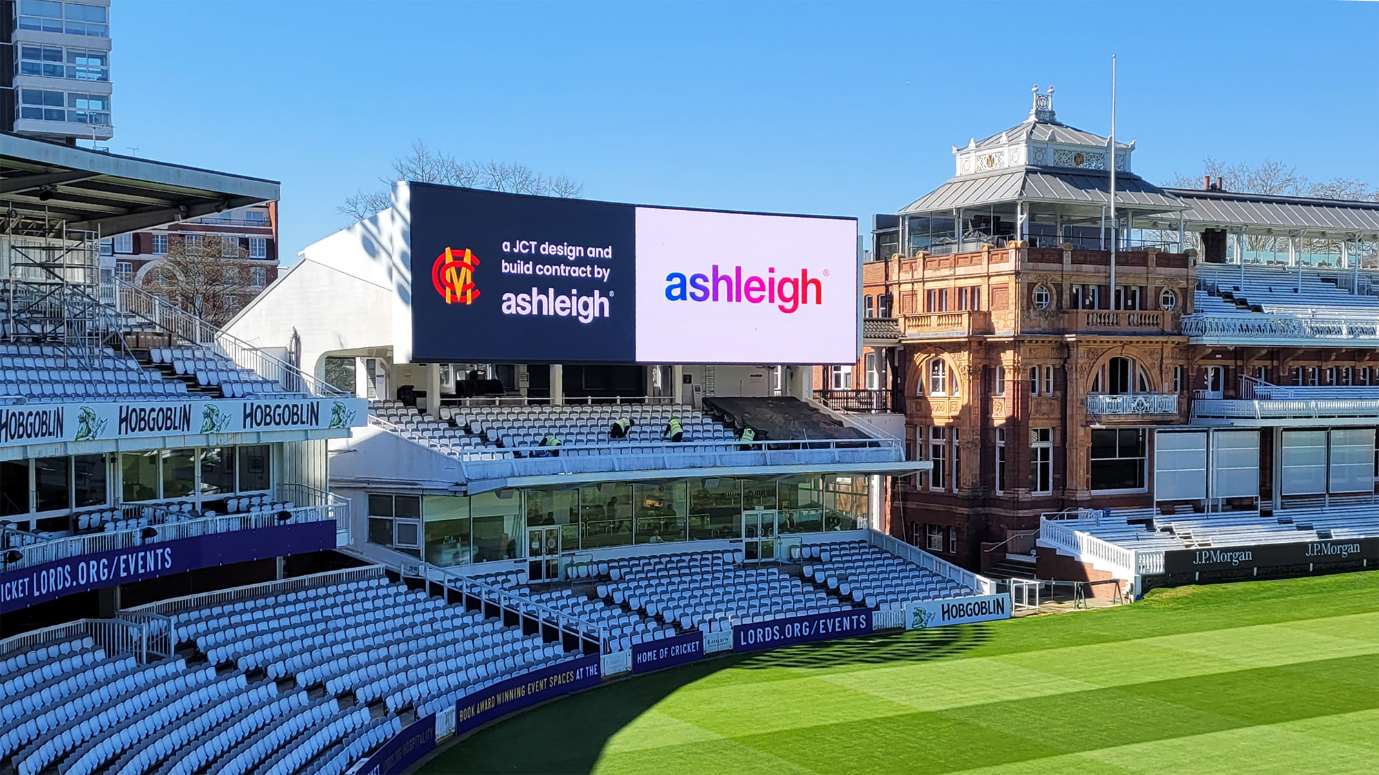 Ashleigh logo displayed on the Lord's cricket grounds