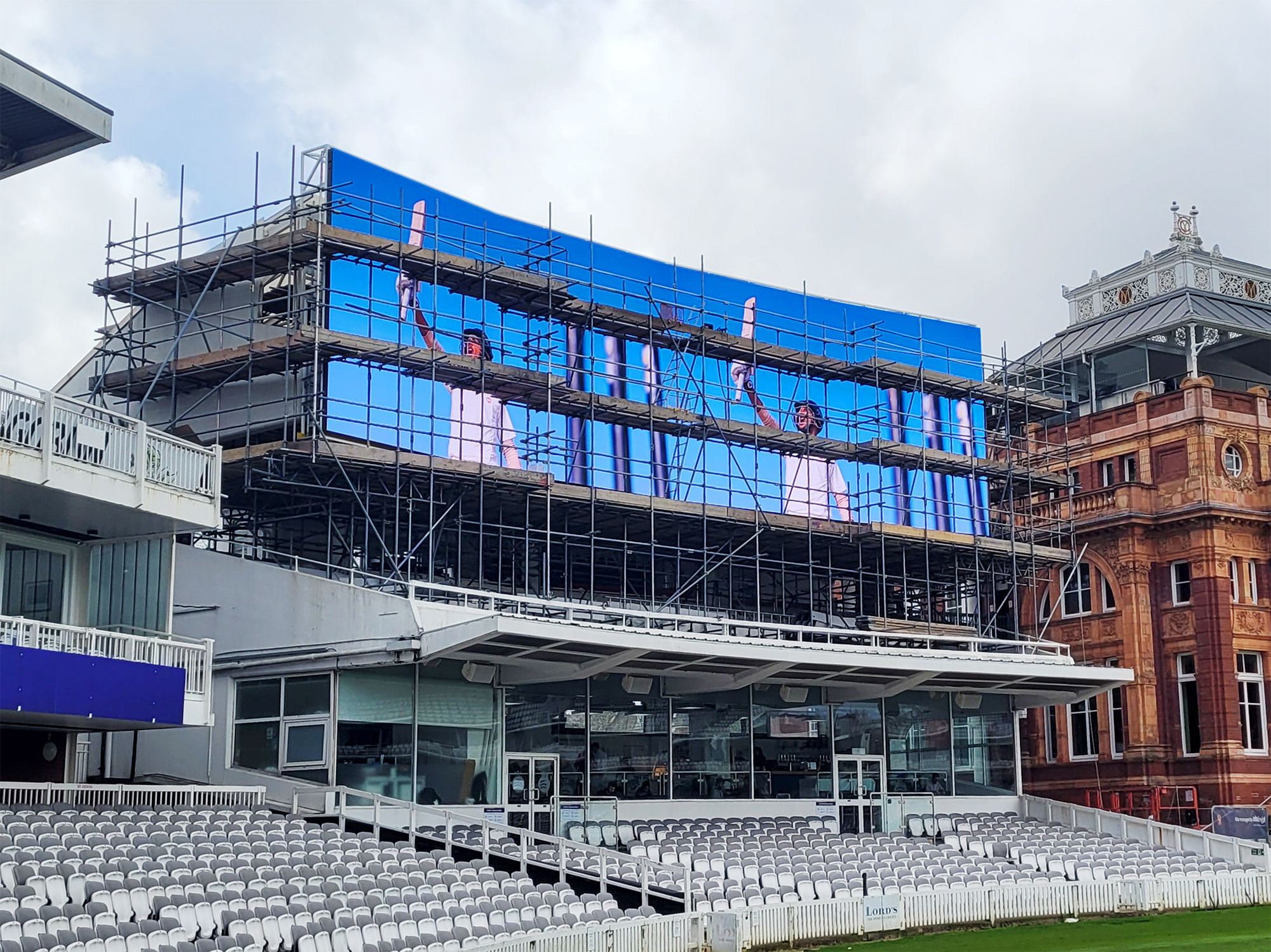 Scaffolding on the Ashleigh cricket grounds