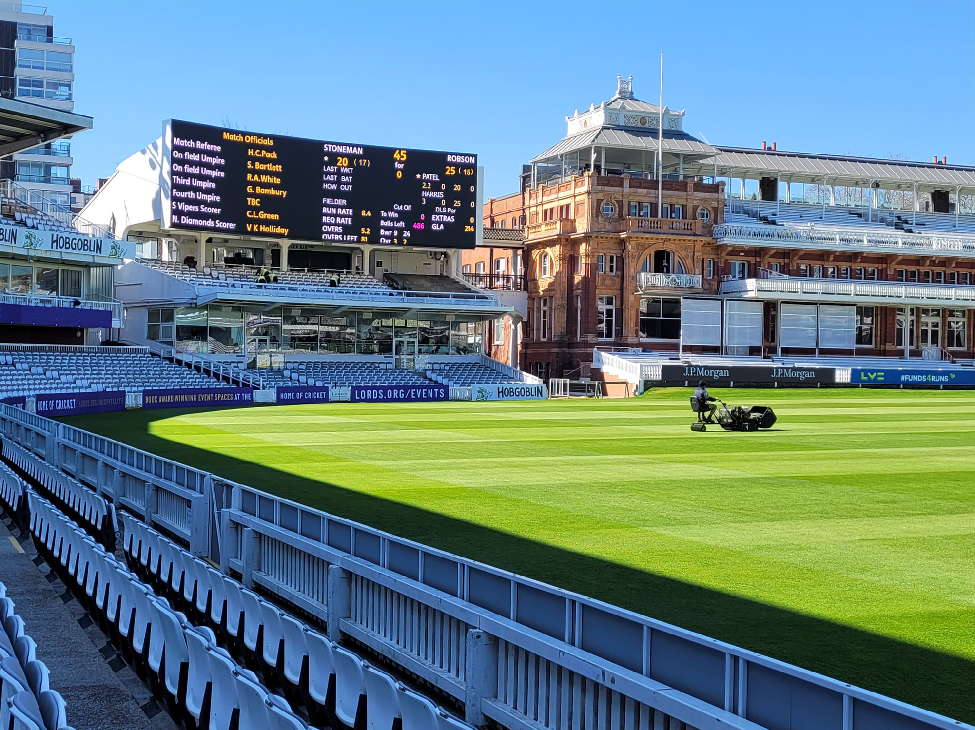 Lords Cricket Ground scoreboard in London